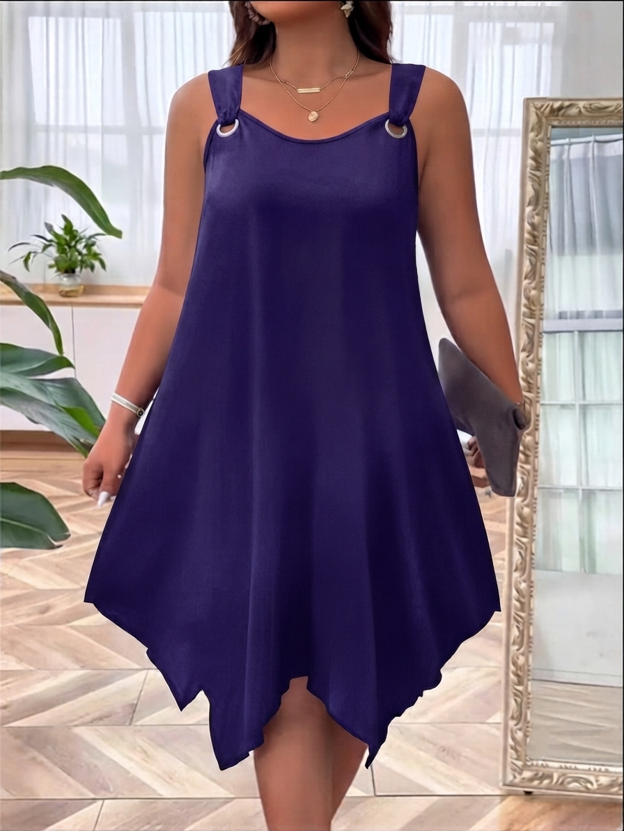 Verlynne — Ärmelloses Kleid mit asymmetrischem Saum