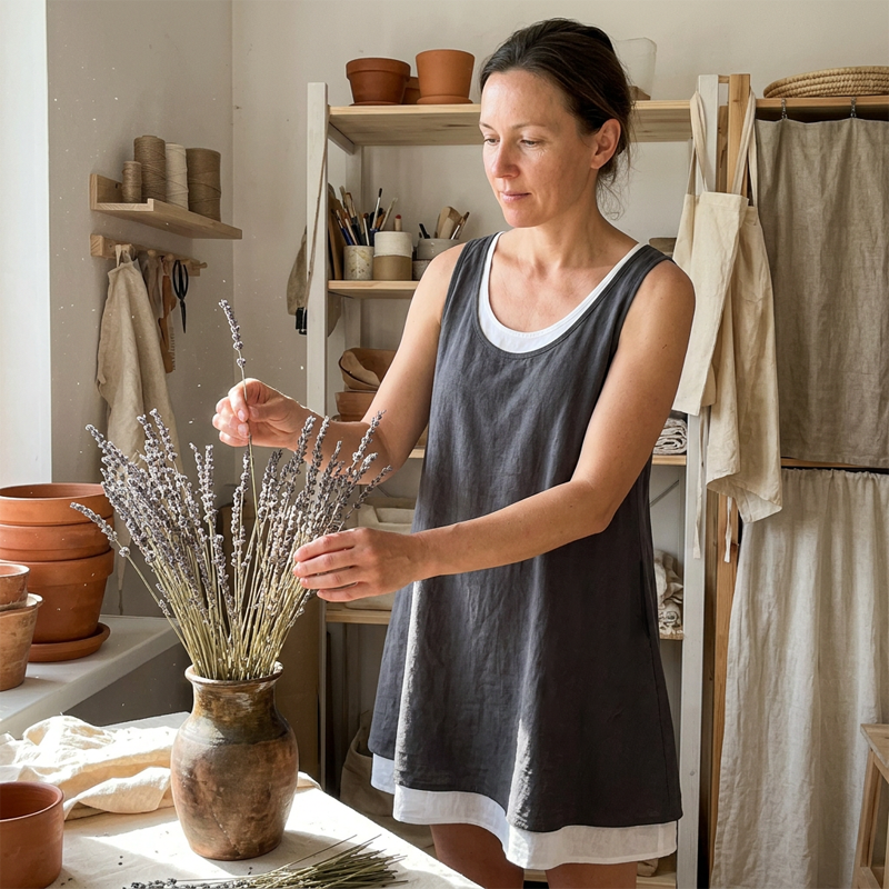 Vesnaya — Trägerloses Sommer-Layering-Kleid