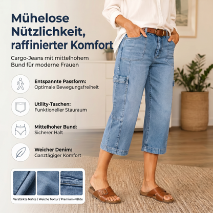 Isadella — Legere Stretch-Jeans im Cropped-Design