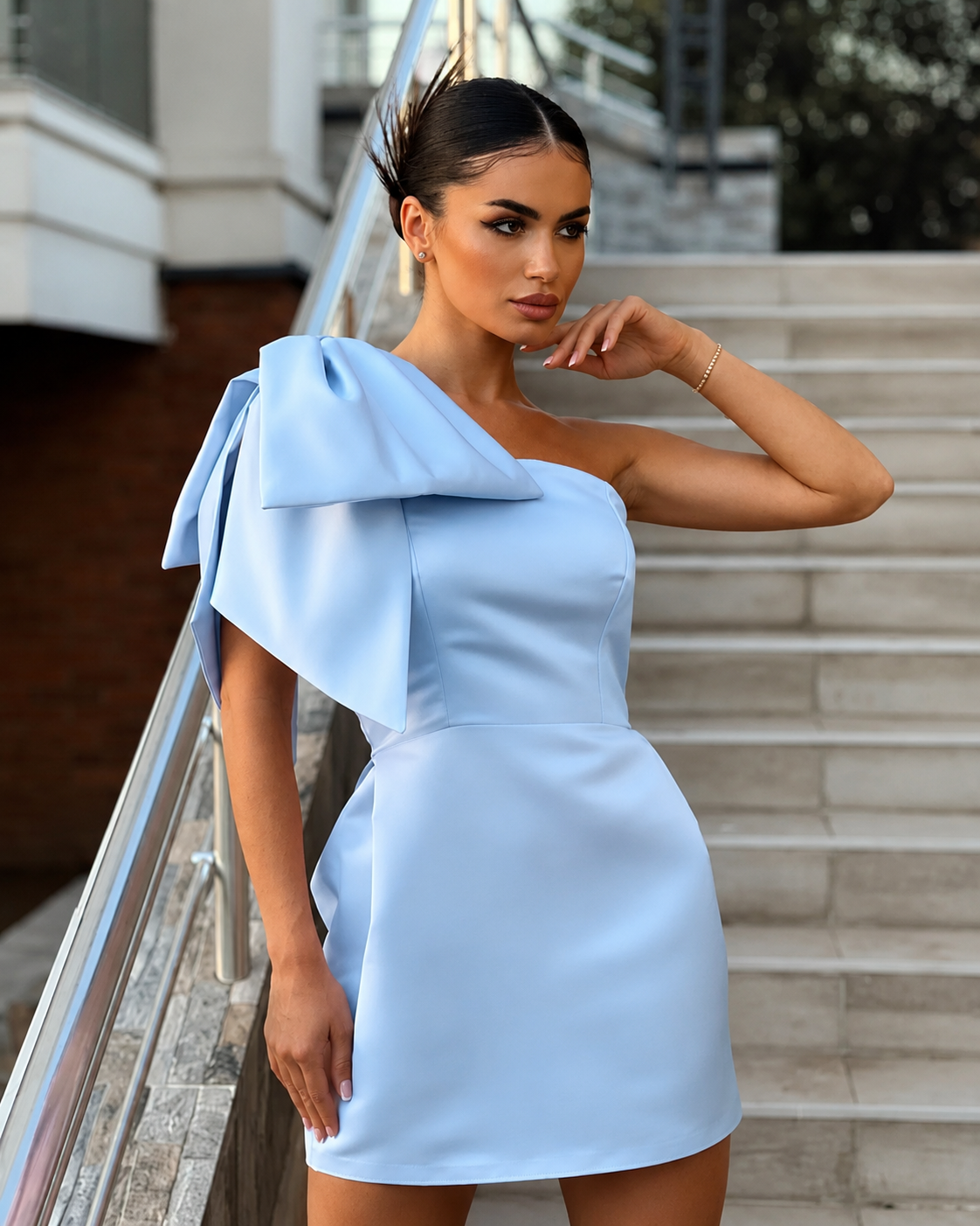 Doralynn — Elastisches Taft Ärmelloses Kleid