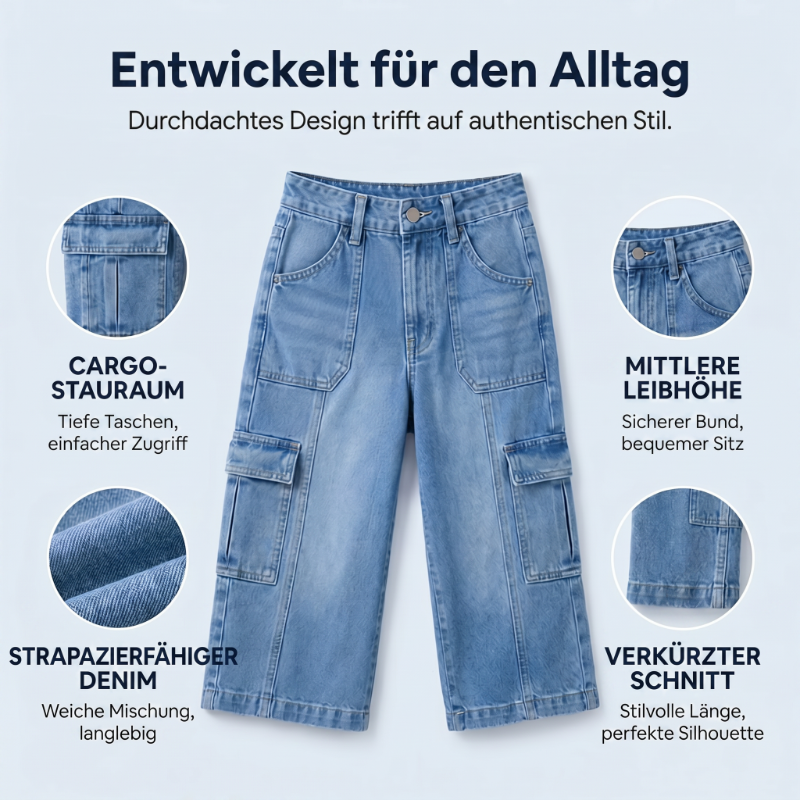 Isadella — Legere Stretch-Jeans im Cropped-Design