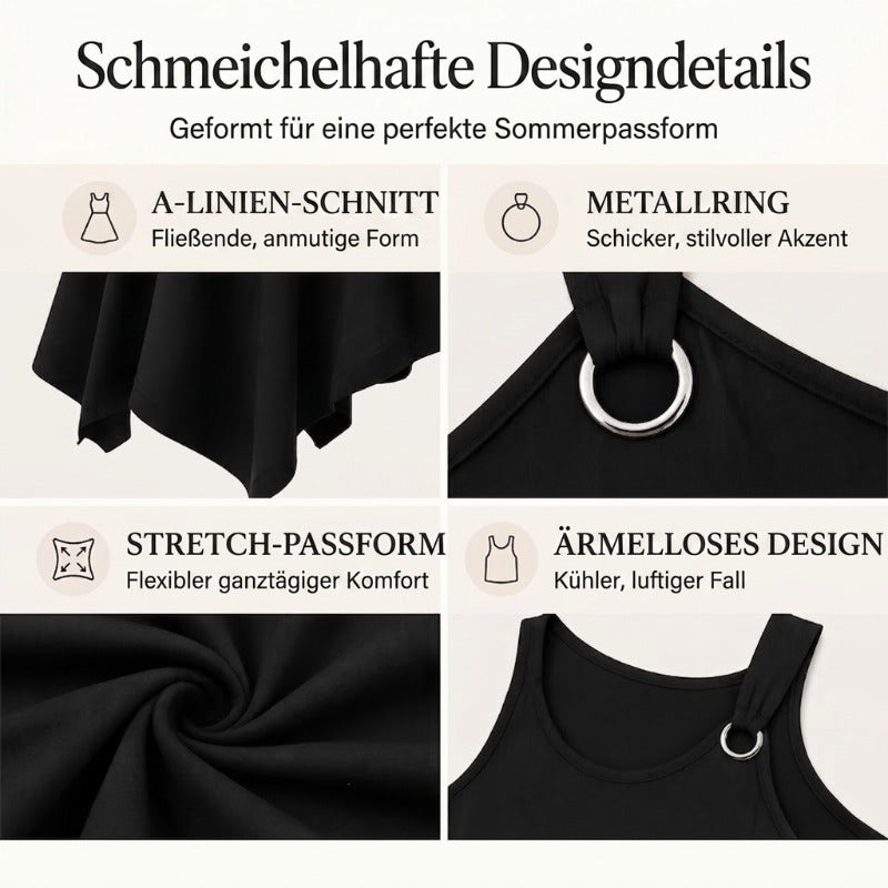 Verlynne — Ärmelloses Kleid mit asymmetrischem Saum