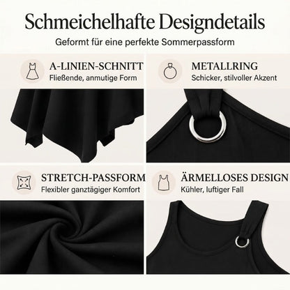 Verlynne — Ärmelloses Kleid mit asymmetrischem Saum