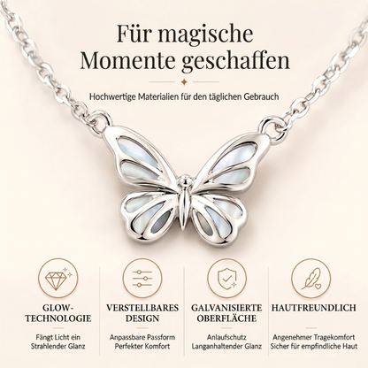 Papillon — Blaues Schmetterlings-Halskette mit zartem Charme