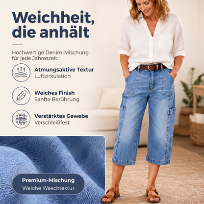 Isadella — Legere Stretch-Jeans im Cropped-Design