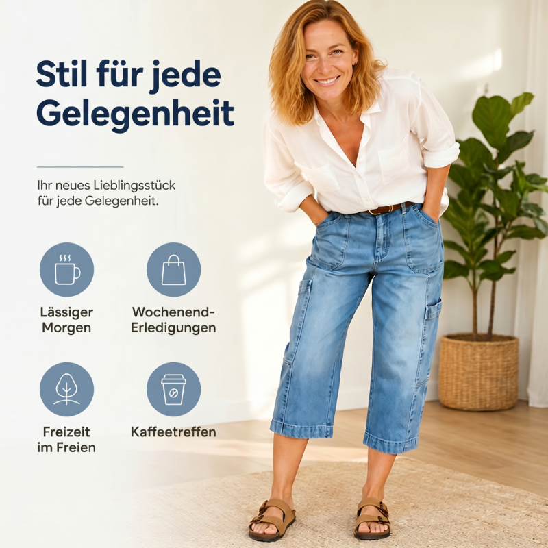 Isadella — Legere Stretch-Jeans im Cropped-Design