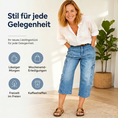 Isadella — Legere Stretch-Jeans im Cropped-Design