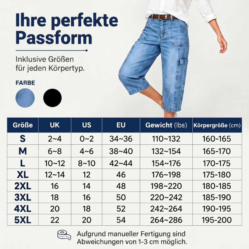 Isadella — Legere Stretch-Jeans im Cropped-Design