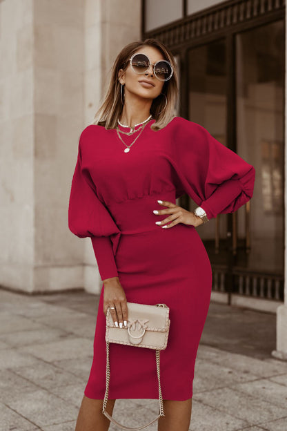 Vellamora — Langärmliges Casual Kleid mit markierter Taille
