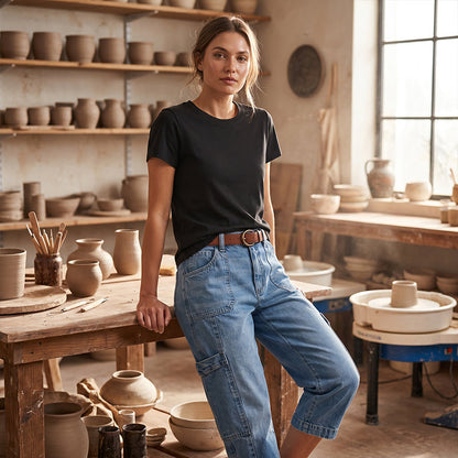 Isadella — Legere Stretch-Jeans im Cropped-Design