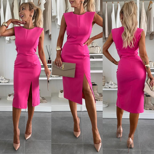Rochie — Ärmelloses, figurbetontes Midi-Kleid