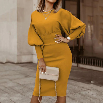 Vellamora — Langärmliges Casual Kleid mit markierter Taille
