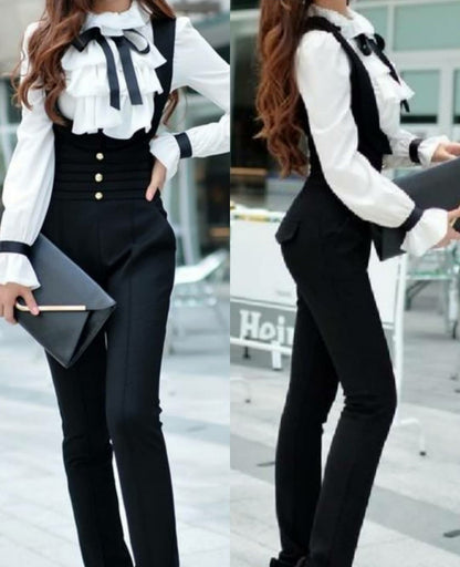 Tisa — Satinband-Shirt & Jumpsuit-Set