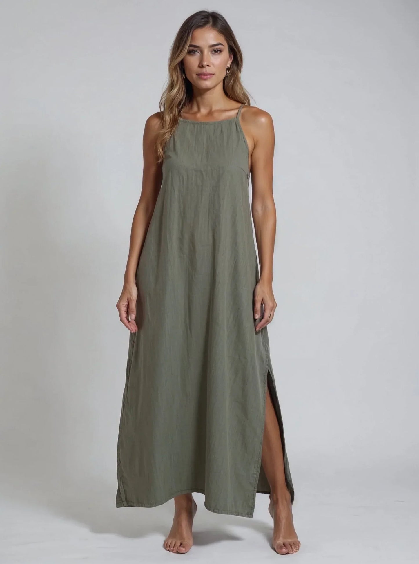 Mèmè — Damen Leinen Maxi Kleid