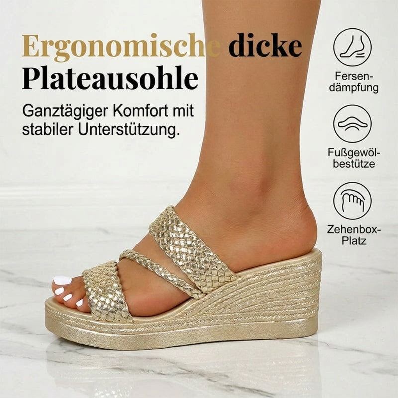 Solvanne — Geflochtene Riemensandalen mit Plateau
