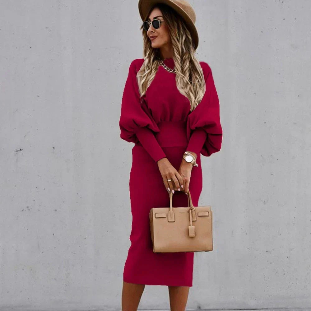 Vellamora — Langärmliges Casual Kleid mit markierter Taille