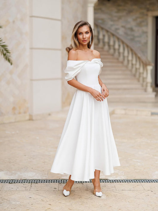 Deliha — Fließendes Off-Shoulder Kleid