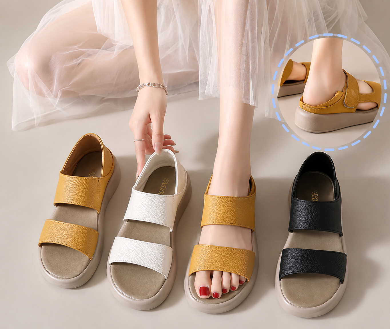 Dorren — Retro-Sandalen mit weicher Sohle