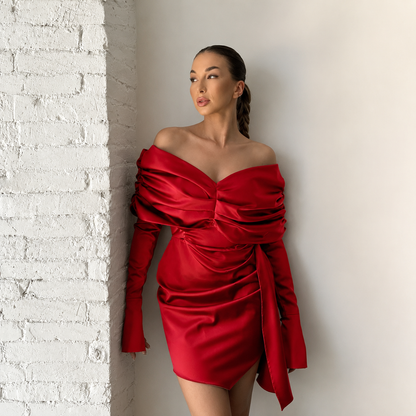 Ellia — Korsettiertes elastisches Taffetakleid