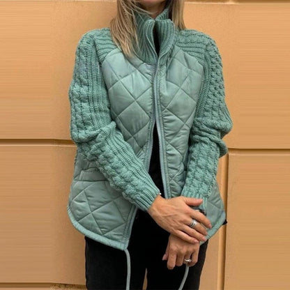 Marolina — Strick-Patchwork-Pufferjacke