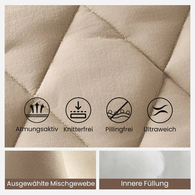 Marolina — Strick-Patchwork-Pufferjacke