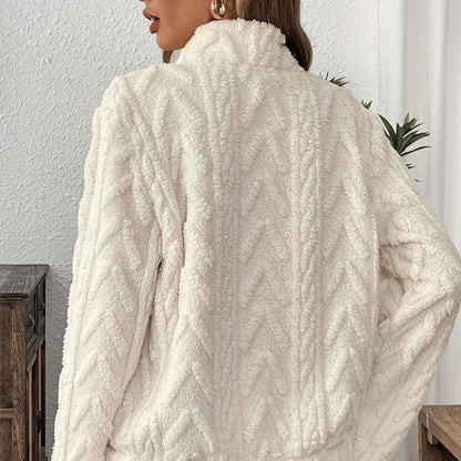 Wintherra — Fleece-Pullover mit halbem Reißverschluss und Taschen