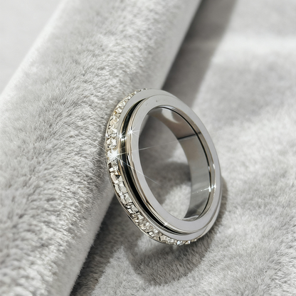 Verallo — Spinner Ring aus Titanstahl mit Zirkonia