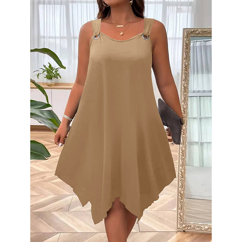 Verlynne — Ärmelloses Kleid mit asymmetrischem Saum