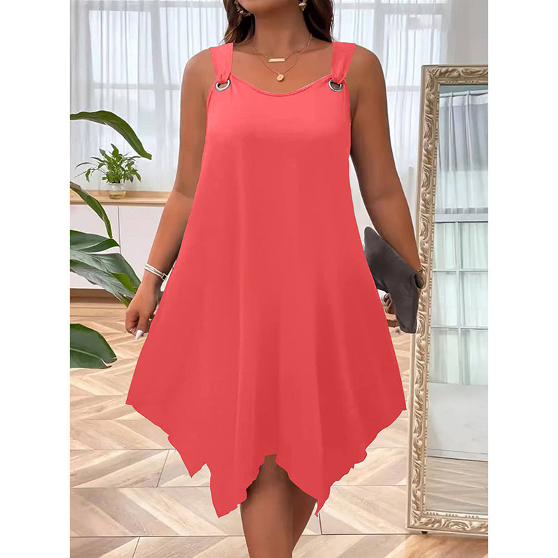 Verlynne — Ärmelloses Kleid mit asymmetrischem Saum