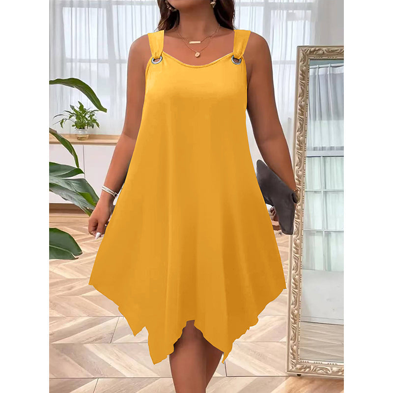 Verlynne — Ärmelloses Kleid mit asymmetrischem Saum