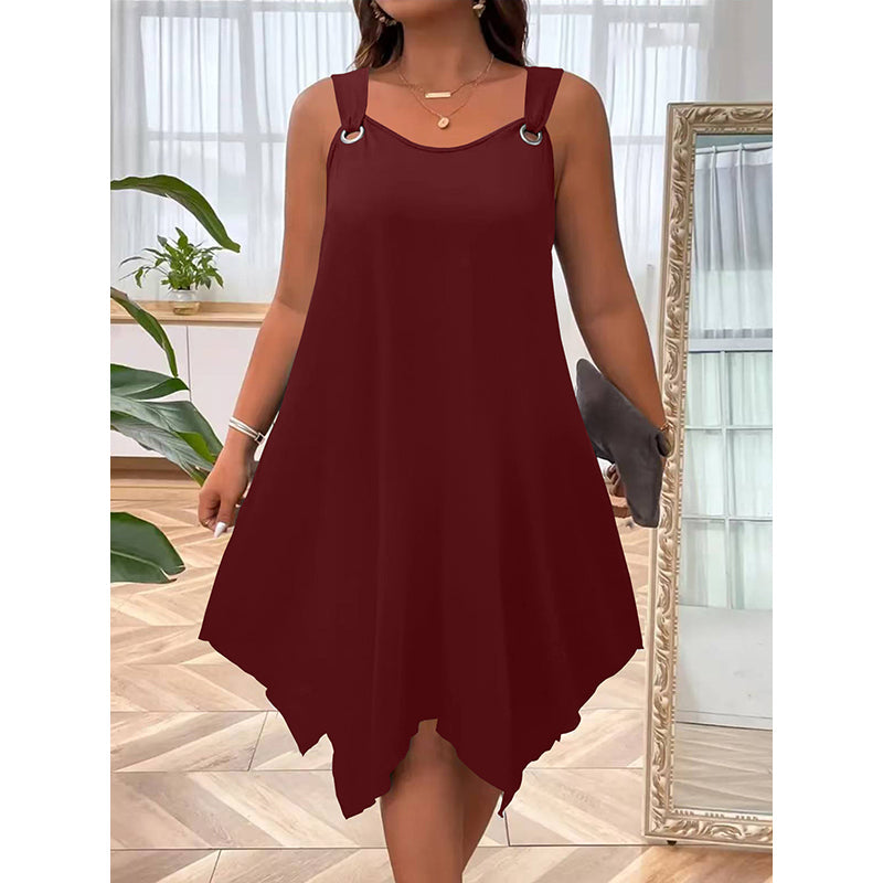 Verlynne — Ärmelloses Kleid mit asymmetrischem Saum