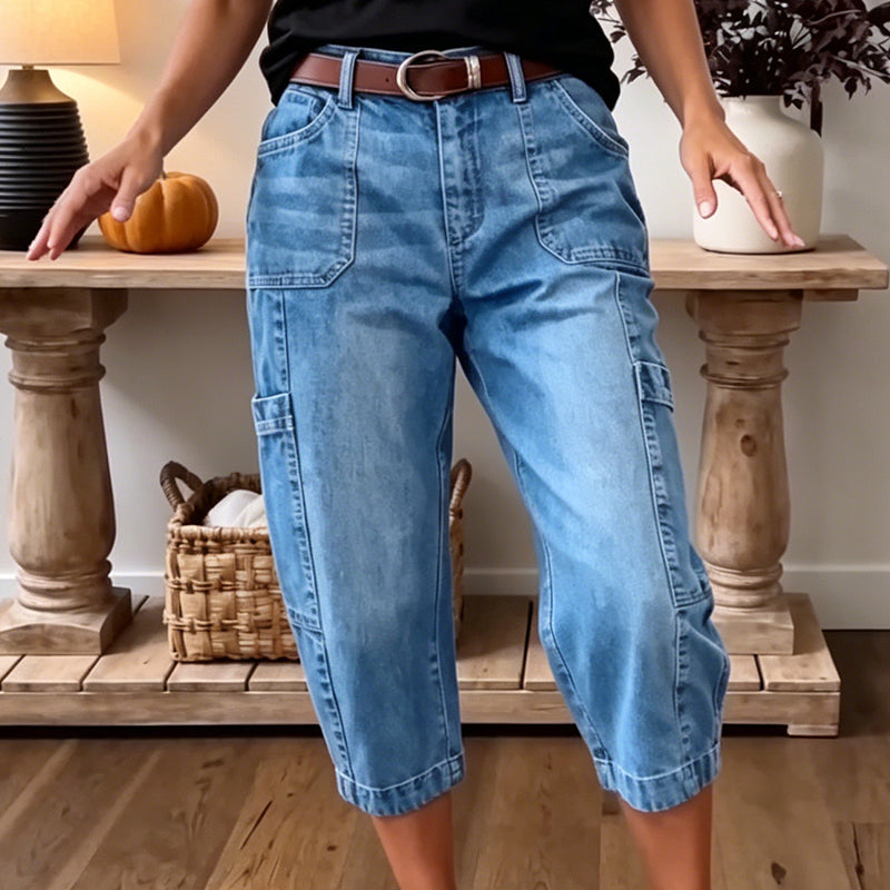 Isadella — Legere Stretch-Jeans im Cropped-Design