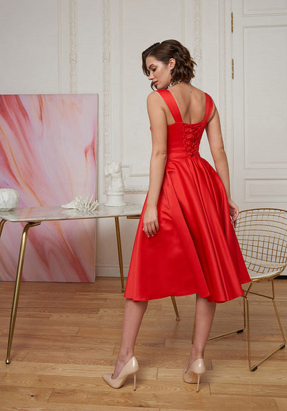 Marilyn — Tailliertes Taffeta-Kleid